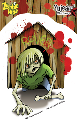 Frank Wiedemann Zombie Kid Reginald Sticker | Window Stickers: Clear Backing, Put Them Anywhere!