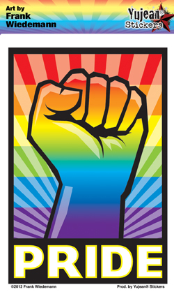 Frank Wiedemann's Rainbow Fist | Window Stickers: Clear Backing, Put Them Anywhere!