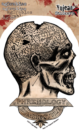 Agorables Zombie Phrenology Sticker | Undead, Skeletons and Creatures of the Night