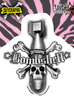 Skygraphx Bombshell Skull Sticker | Skool Daze