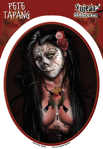 Pete Tapang Dia De Los Muertos 3 Pinup Sticker | Pinups