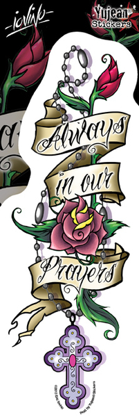 Eric Iovino Always in Our Prayers sticker | Window Stickers: Clear Backing, Put Them Anywhere!