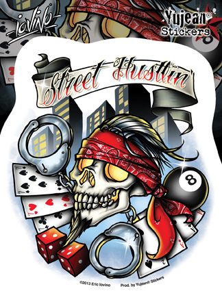 Eric Iovino Street Hustlin' sticker | Biker