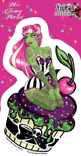 Miss Cherry Martini Cupcake Zombie Sticker | ZOMBIE ATTACK!