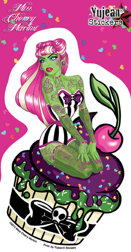 Miss Cherry Martini Cupcake Zombie Sticker | Miss Cherry Martini