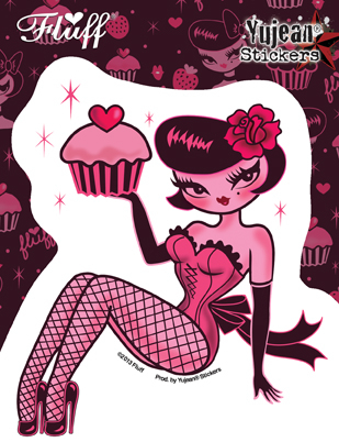Fluff Cupcake Girl sticker | Skool Daze