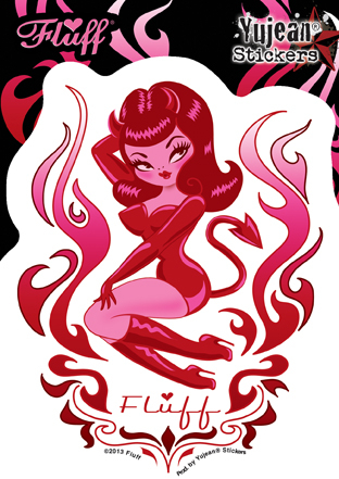 Fluff Devil Girl sticker | Retro