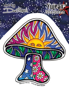 Dan Morris Sun Mushroom sticker | Hippie