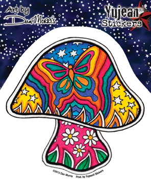 Dan Morris Butterfly Mushroom sticker | Stickers