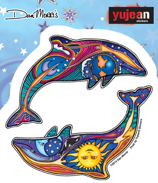 Dan Morris Night Day Dolphins sticker | Stickers