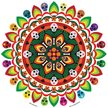 Evilkid Jumbo Muertos Mandala Sticker | Day of the Dead Stickers, Patches, Button Boxes & Pins!