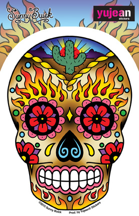 Sunny Buick Western Sugar Skull Sticker | Skulls and Dragons