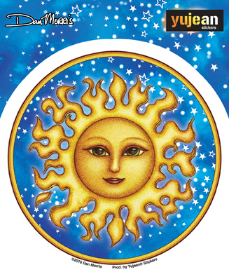 Dan Morris Starry Sun Sticker | Window Stickers: Clear Backing, Put Them Anywhere!