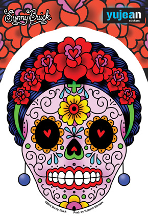 Sunny Buick Calavera Frida Sticker | Hearts and Flowers