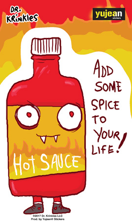 Dr. Krinkles Hot Sauce Sticker | Window Stickers: Clear Backing, Put Them Anywhere!