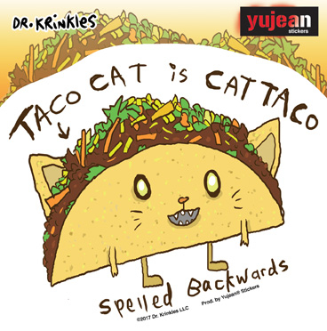 Dr. Krinkles Tacocat Sticker | Window Stickers: Clear Backing, Put Them Anywhere!