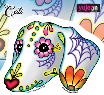 Cali Dachshund Sticker | Sugar Skulls