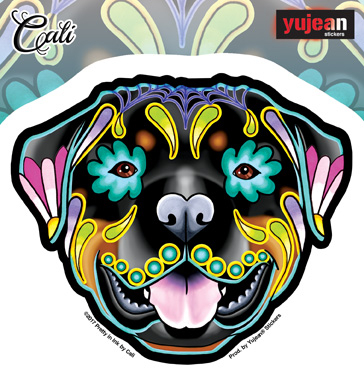 Cali's Rottweiler Sticker | Day of the Dead Stickers, Patches, Button Boxes & Pins!