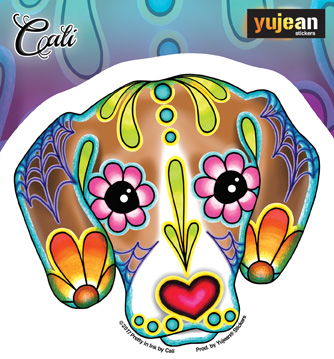 Cali's Beagle Sticker | Day of the Dead Stickers, Patches, Button Boxes & Pins!