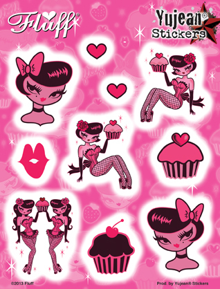 Fluff Cupcake Girls Multi-sticker | Little Tiny Mini Stickers 