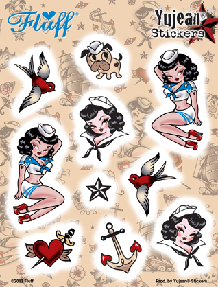 Fluff Suzy Sailor Multi-sticker | Pinups