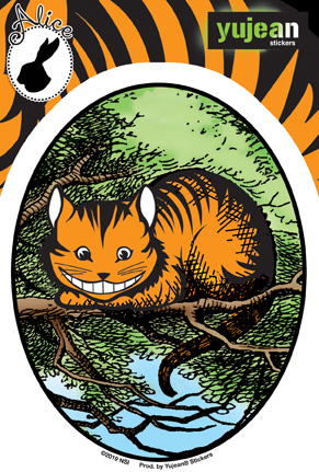 Jasmine's Cheshire Cat | Window Stickers: Clear Backing, Put Them Anywhere!