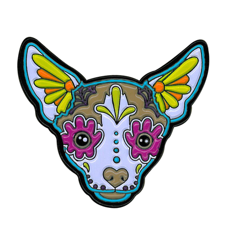 Cali's Chihuahua Enamel Pin | Day of the Dead Stickers, Patches, Button Boxes & Pins!