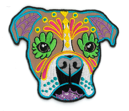 Cali's Boxer Embroidered Patch | Day of the Dead Stickers, Patches, Button Boxes & Pins!