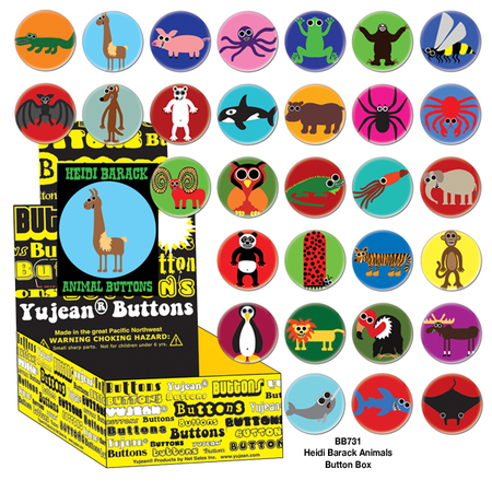 LO-FI MONO  ©Animals Button Box | Button Boxes-WHOLESALE ONLY