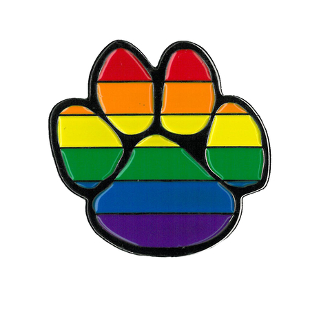 Rainbow Paw Print Enamel Pin | Gay Pride, LGBTQ
