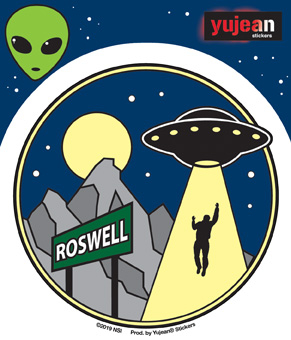 Roswell Alien Sticker | Window Stickers: Clear Backing, Put Them Anywhere!