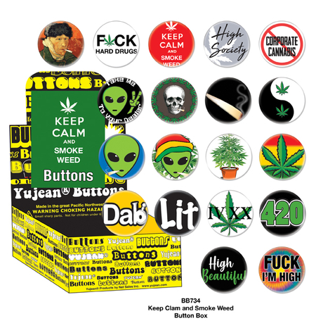 Keep Calm Smoke Weed Button Box | Hippie