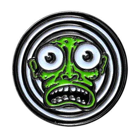 Kalynn Campbell Green Face Enamel Pin | Retro