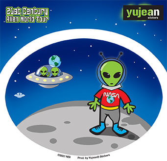 Moon Aliens Sticker | Retro