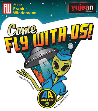 Come Fly With Us Sticker | Window Stickers: Clear Backing, Put Them Anywhere!