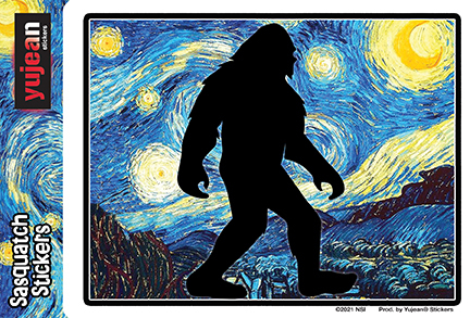 Sasquatch Bigfoot Starry Night Sticker | NEW INTROS 2021