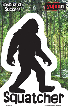 Squatcher Bigfoot Sasquatch Sticker | Window Stickers: Clear Backing, Put Them Anywhere!