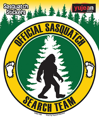 Sasquatch Bigfoot Search Team Sticker | Window Stickers: Clear Backing, Put Them Anywhere!