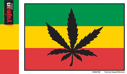 Rasta Flag with Leaf Sticker | NEW INTROS