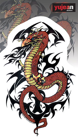 Biffle Fire Dragon | Window Stickers: Clear Backing, Put Them Anywhere!