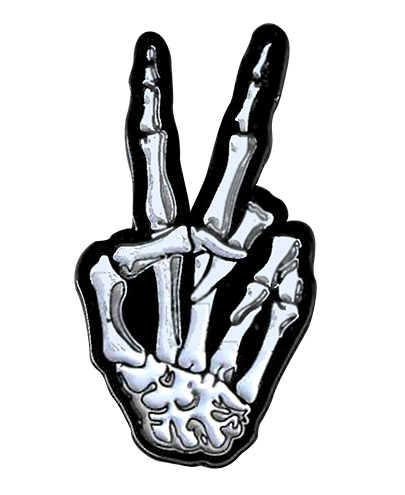 Boney Peace Enamel Pin | Biker