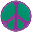Mini Rainbow Peace Patch- Purple/Green