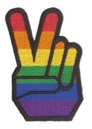 Rainbow Pride Peace Fingers Patch