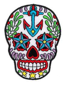 Sunny Buick Ancre Sugar Skull patch | Day of the Dead Stickers, Patches, Button Boxes & Pins!