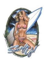 Surf's Up Pinup Sticker - Med