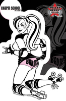 Bad Ass Roller Derby Girl Sticker