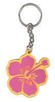 Hibiscus Keychain - Pink/Gold