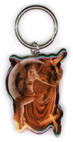 Fire Moon Metal Keychain