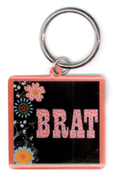 Brat Metal Keychain