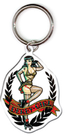 Kirsten Easthope Derby Girl Metal Keyring
